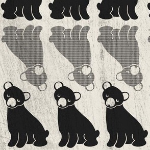 Bear Cub Reflection // Black on Grunge Ivory