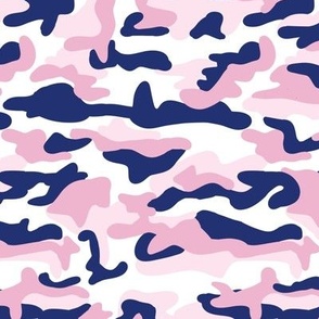 Pink, white and navy camo