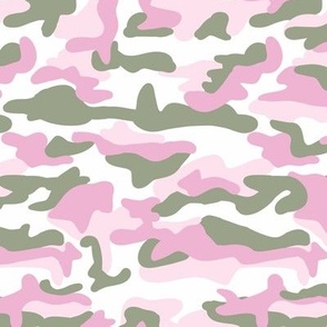 Pink, white and green camo