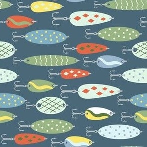 Fishing Lures Fabric, Wallpaper and Home Decor