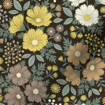 Boho cosmos flowers (brown)