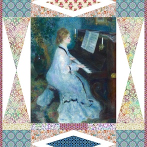 Woman at the Piano Quilt Panel