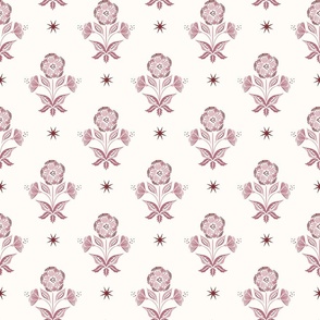 floral star/dusty rose