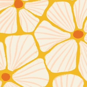 XL - Mosaic Flowers Yellow White Orange