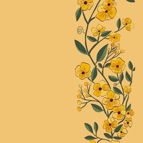 Whimsical yellow boho flowers 1b large