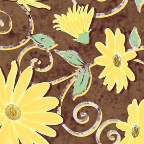 Sunny Floral Wilderness Yellow coffee