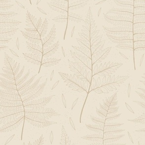 Ferns pattern on  beige background 