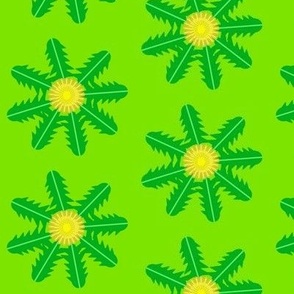 Dandelions Geometric on  Green