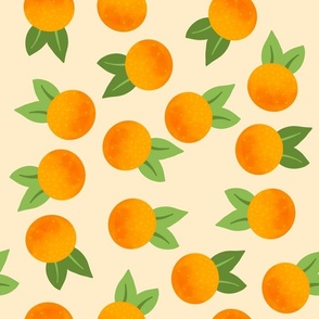Summer oranges on peach