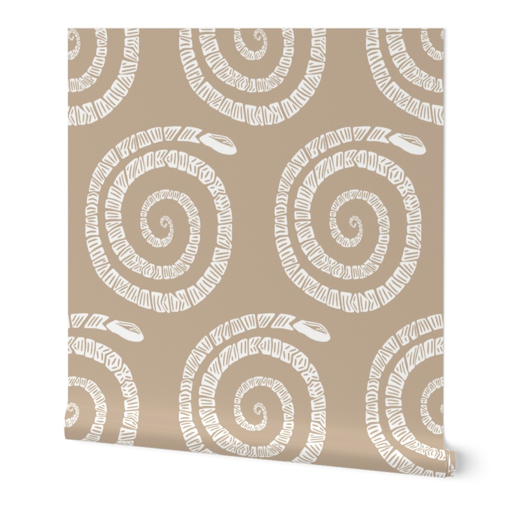 Jumbo Snake Geometric Tribal Cream Pastel