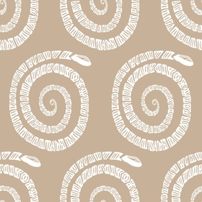 Jumbo Snake Geometric Tribal Cream Pastel