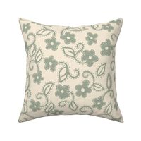 Boho Floral - Medium - Sage, Cream