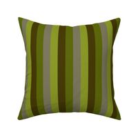 Wide - Rustic Brown, Olive Green and Sage Green Stripes - One Inch