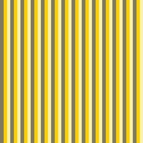 Narrow Sage Green and Yellow Stripes - One Fifth of an Inch