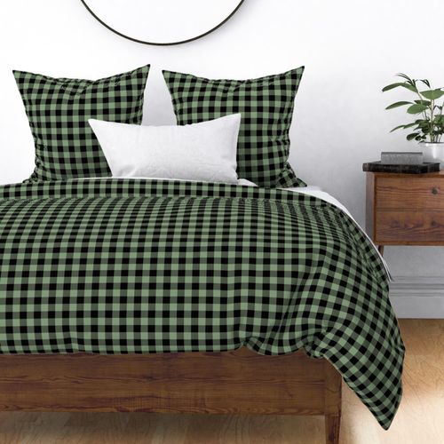 1" Forest Green + Black Buffalo Plaid - Buffalo Check