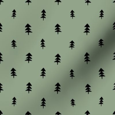 Small Black Trees (forest green)