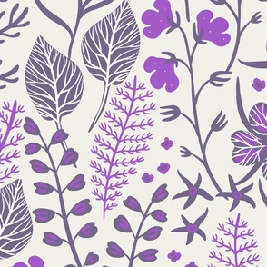 Botanical Purple wild flowers