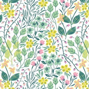 Botanical Liberty Green Fabric