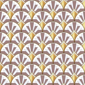 Art Deco Scallops in Brown and Gold (small)
