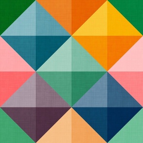 Patchwork Triangles in Rainbow (large)
