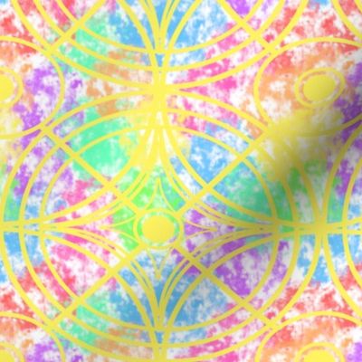 Easter mandala yellow on pastel