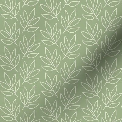 boho floral wilderness coordinate II - modern boho botanicals - leaves fabric