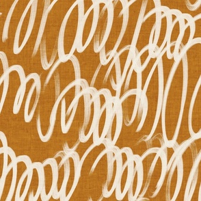 Chunky Squiggle Caramel Linen