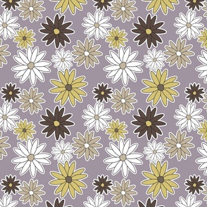 Daisy Floral Pattern - Purple