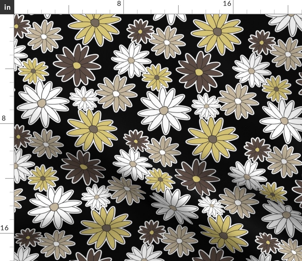 Daisy Floral Pattern - Black