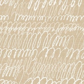 Squiggle Tan Linen