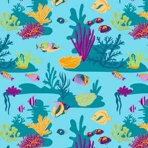 Colourful corals and fish