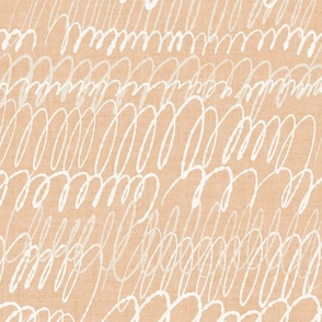 Squiggle Coral Linen