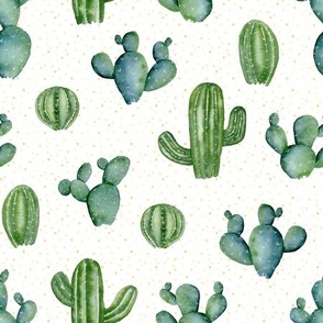 Desert Cacti on Dots - Angelina Maria Designs