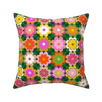 Lantana Floral on Gingham green