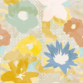 Cross Stitch inspired Boho Flower Silhouettes mini
