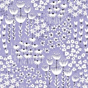 flower meadow on purple | Cotton candy colors