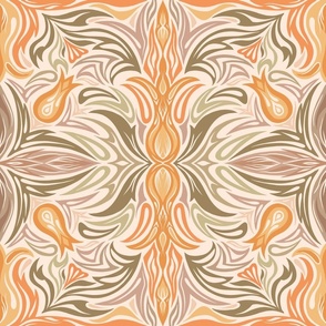 Stylized floral art nouveau pattern