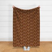 Boho - Folk Floral Neutral moody rich brown S