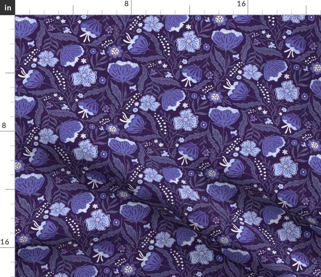 Boho - Folk Floral Very Peri Pantonecoty2022 purple shades S