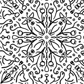 Black-and-white-modern-flower-doodle
