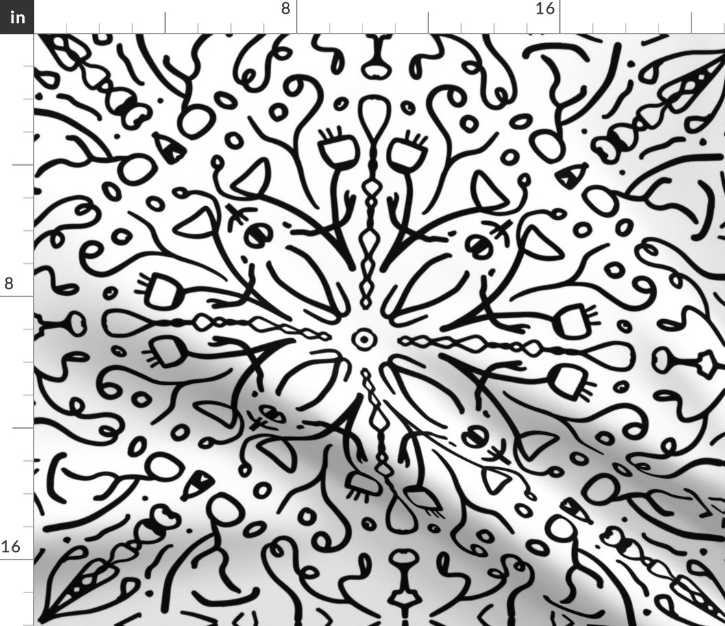 Black-and-white-modern-flower-doodle