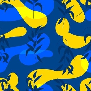 Ukrainian Abstract Leaves boho seamless Pattern 01