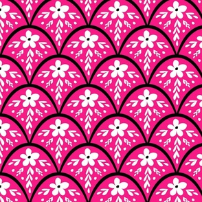 pink floral tile