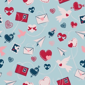 Cute Valentine air mail and messages 
