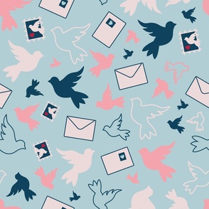 Sending Air Mail with cute Carrier Doves
