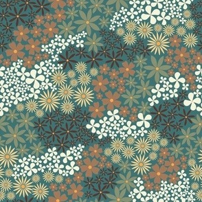 Floral Spring // Normal Scale //  Wild Chamomile // Bloom Spring // Emerald Background 