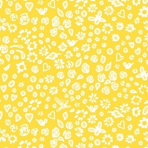Ditsy Floral, Jenny Flowers, yellow