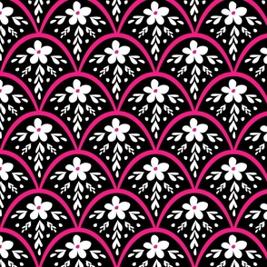 tiles pink and black