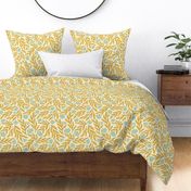 Isabel Flowing Floral | Large Scale | Yellow Sage Flowers