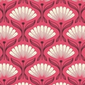 0834 - art deco flowers, pink